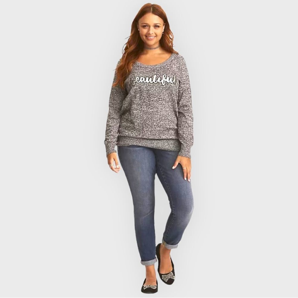 TORRID PlusSize Sequin Beautiful Raglan Sweater